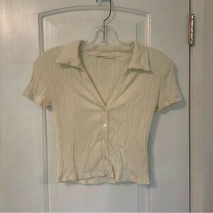 Cropped Polo T Shirt, Size XS